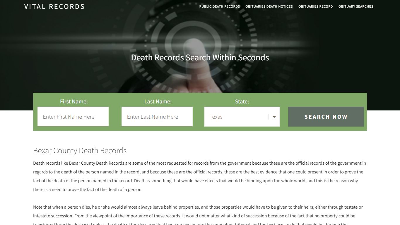 Bexar County Death Records | Enter Name and Search|14 Days ...